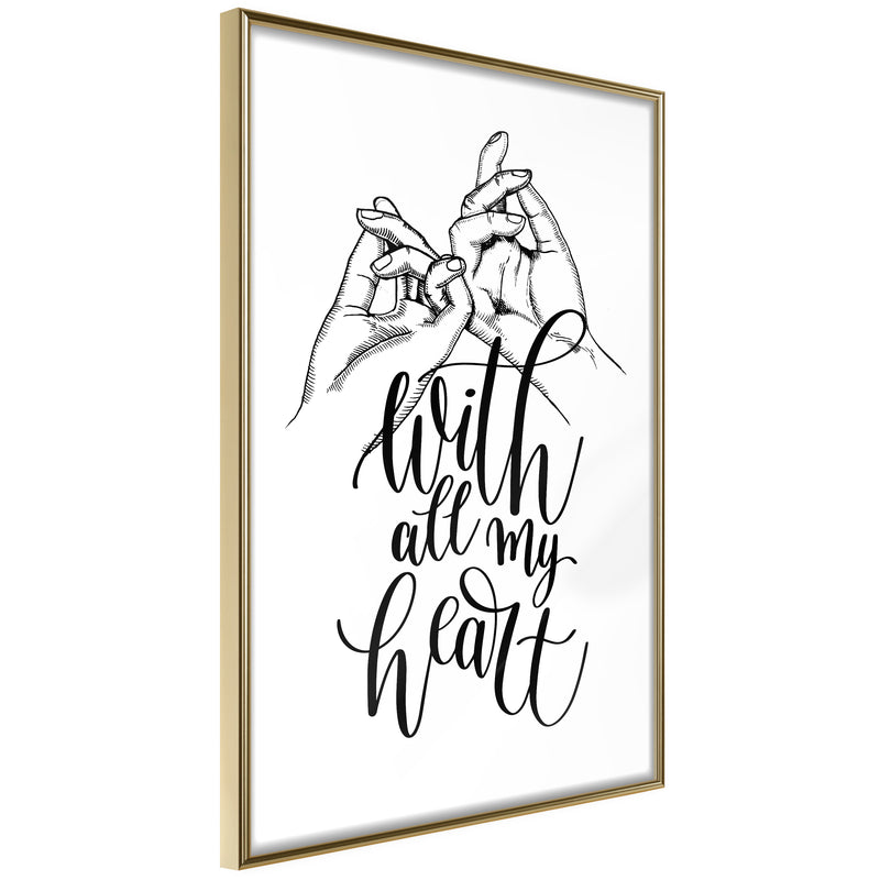 Poster - United With Love  - goud
