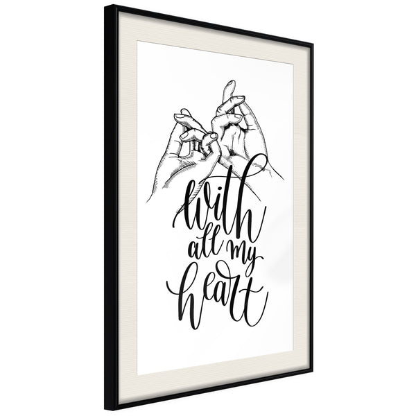Poster - United With Love  - zwart passepartout