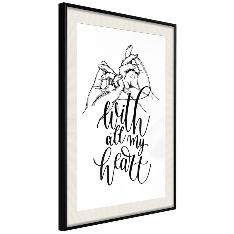 Poster - United With Love  - zwart passepartout