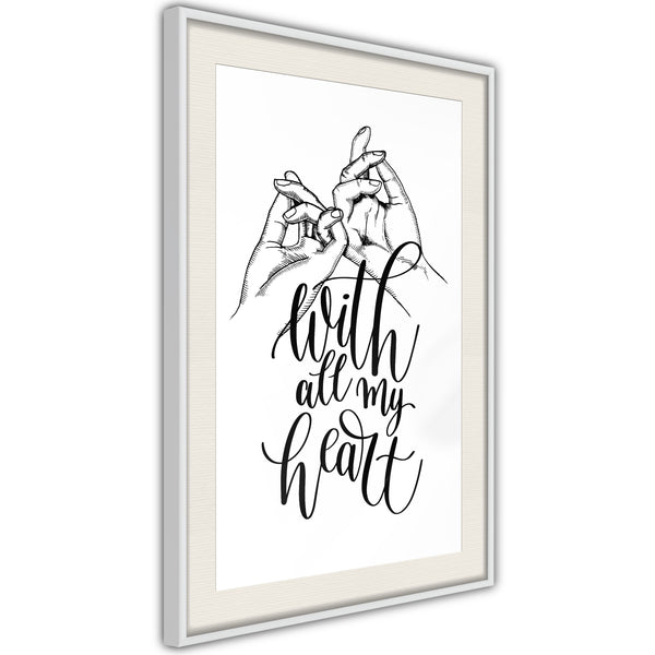 Poster - United With Love  - wit passepartout