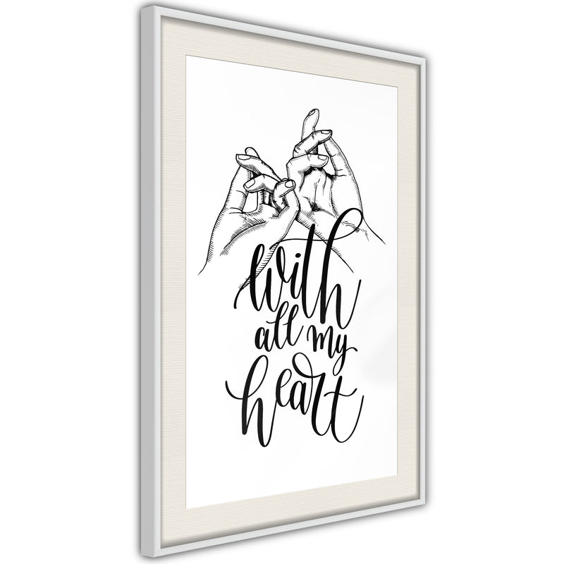 Poster - United With Love  - wit passepartout