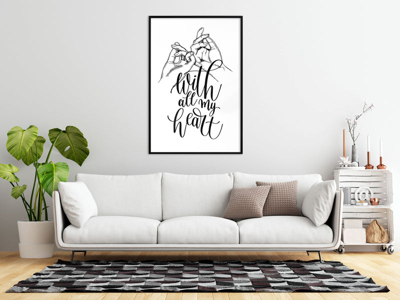 Poster - United With Love  - zwart