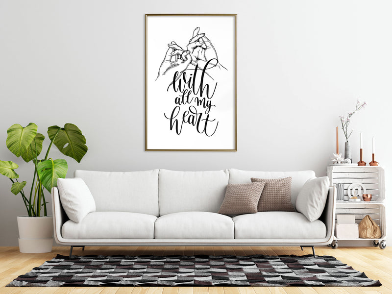 Poster - United With Love  - goud