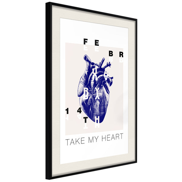 Poster - Valentine's Day  - zwart passepartout