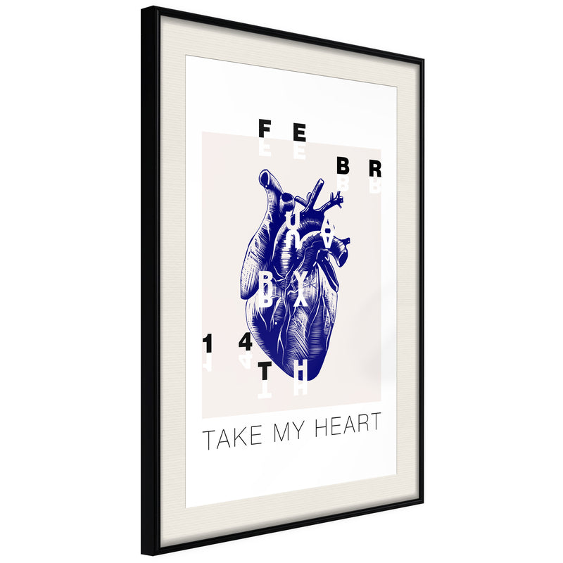 Poster - Valentine's Day  - zwart passepartout
