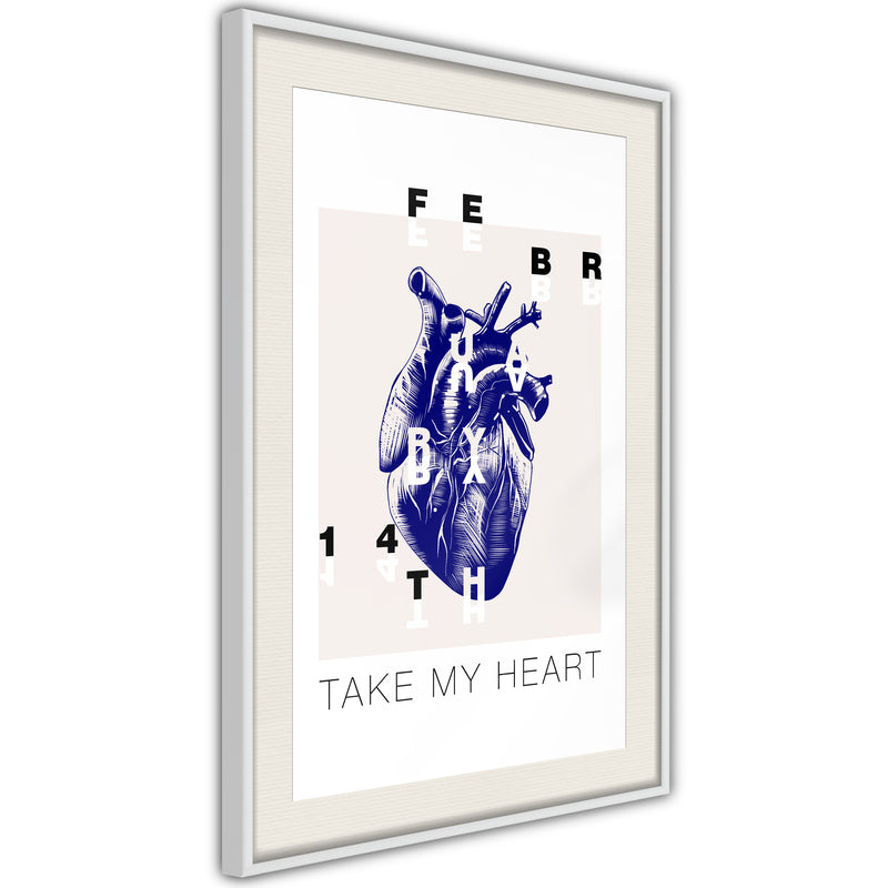 Poster - Valentine's Day  - wit passepartout