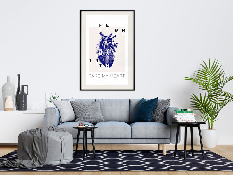 Poster - Valentine's Day  - zwart passepartout
