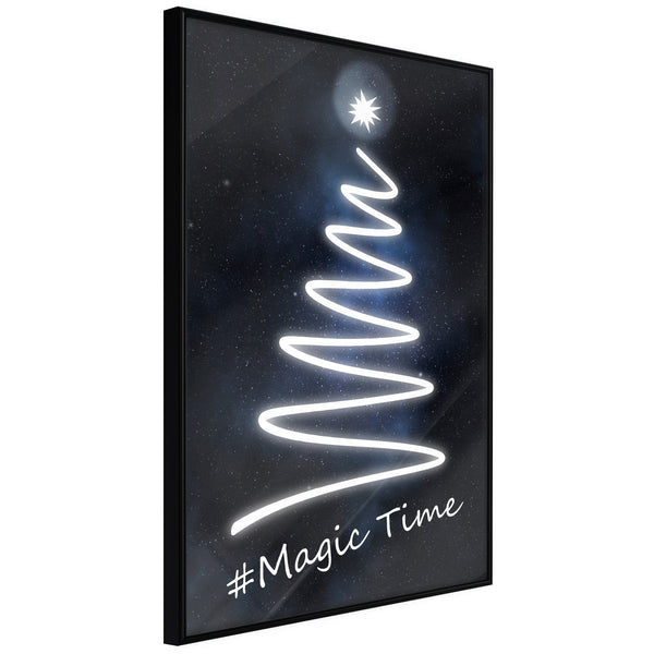 Poster - Bright Christmas Tree  - zwart