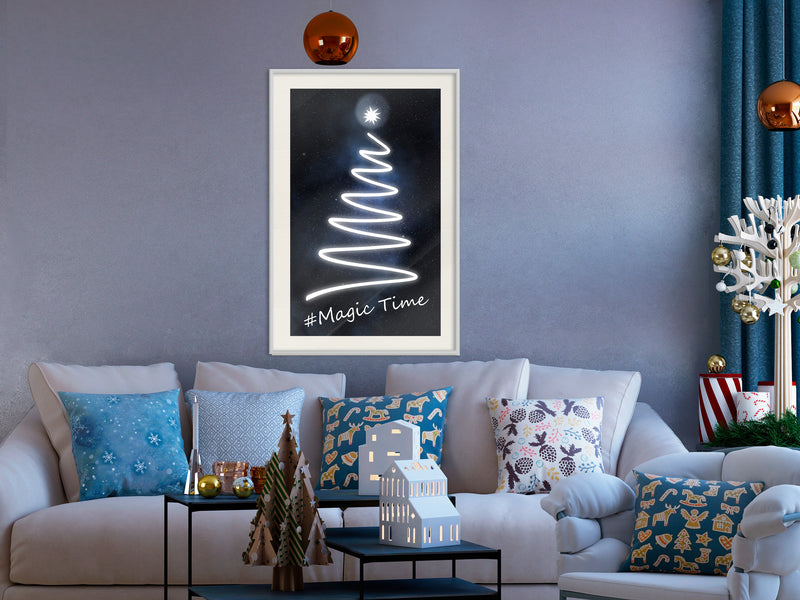 Poster - Bright Christmas Tree  - wit passepartout