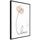 Poster - Love Balloon  - zwart