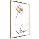 Poster - Love Balloon  - goud