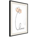 Poster - Love Balloon  - zwart passepartout