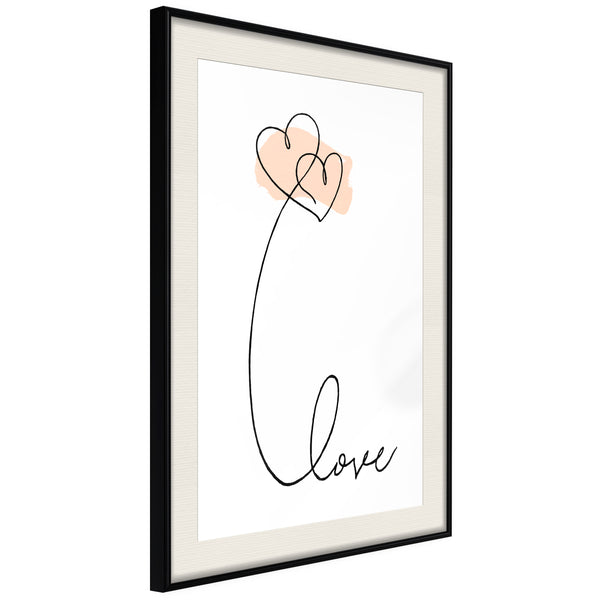 Poster - Love Balloon  - zwart passepartout