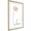 Poster - Love Balloon  - goud passepartout