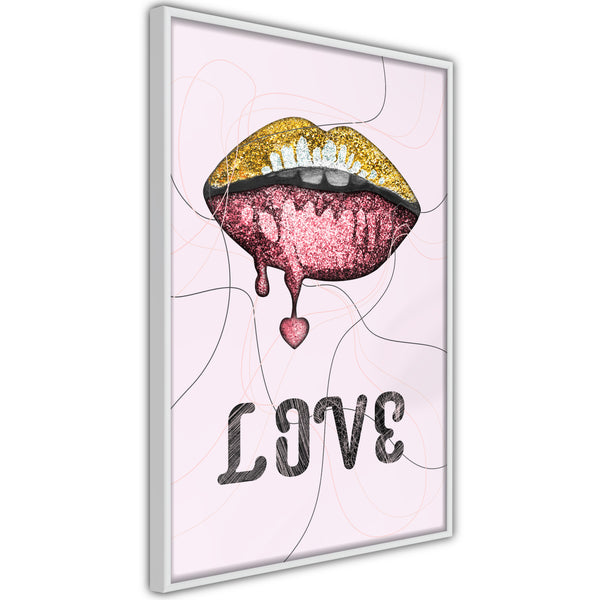 Poster - Lip Gloss and Love  - wit