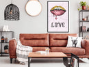 Poster - Lip Gloss and Love  - zwart