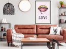 Poster - Lip Gloss and Love  - zwart passepartout