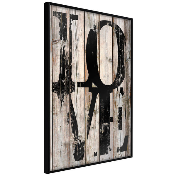 Poster - Vintage: Love  - zwart