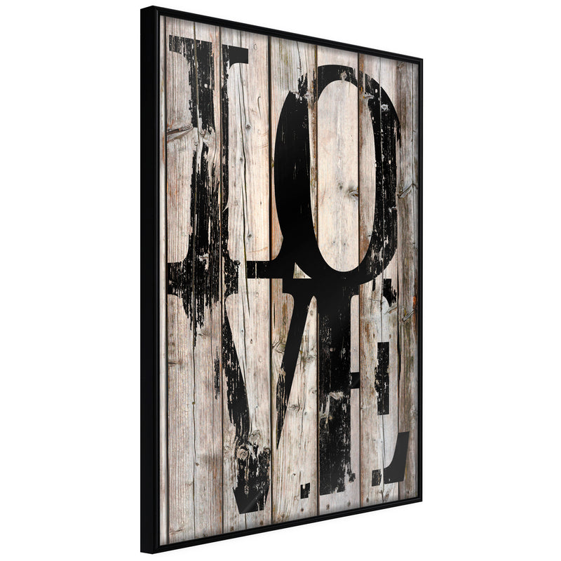 Poster - Vintage: Love  - zwart