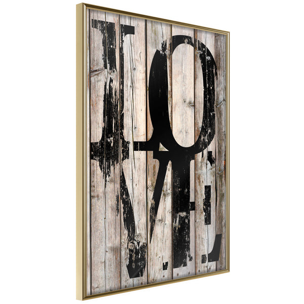 Poster - Vintage: Love  - goud