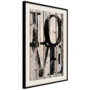 Poster - Vintage: Love  - zwart passepartout