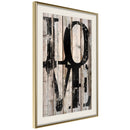 Poster - Vintage: Love  - goud passepartout