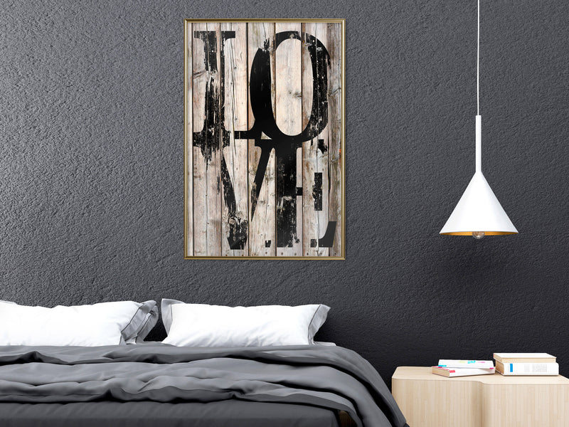 Poster - Vintage: Love  - goud