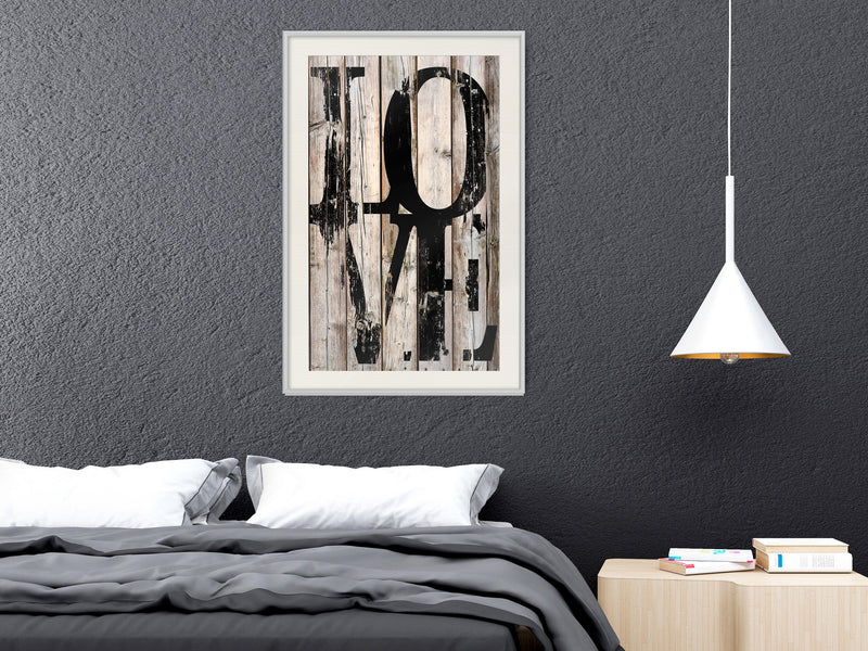 Poster - Vintage: Love  - wit passepartout