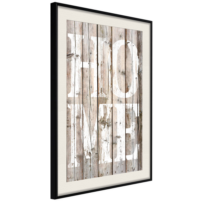 Poster - Vintage: Home  - zwart passepartout