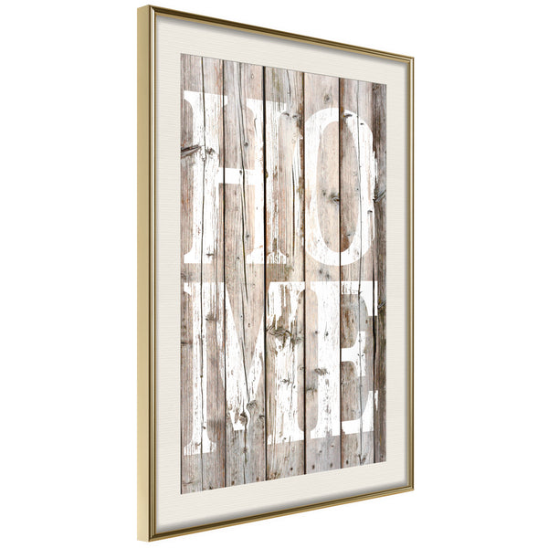 Poster - Vintage: Home  - goud passepartout