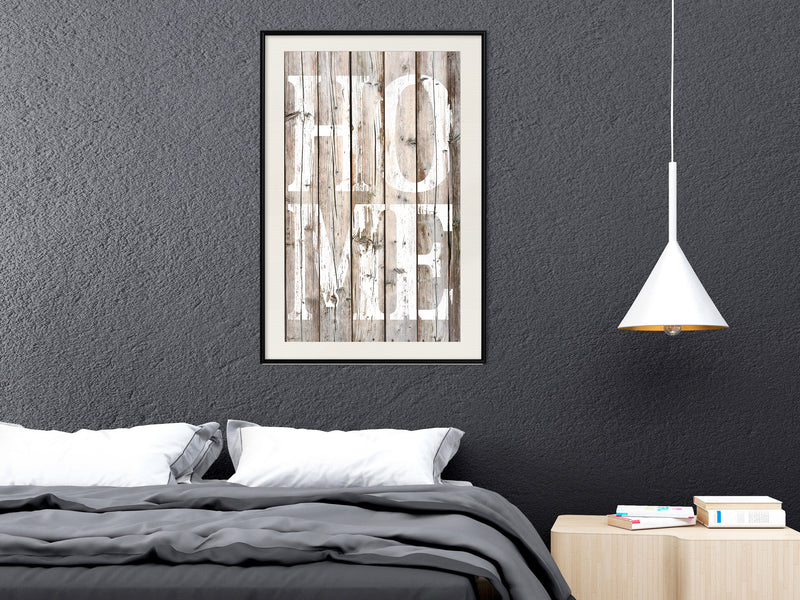 Poster - Vintage: Home  - zwart passepartout