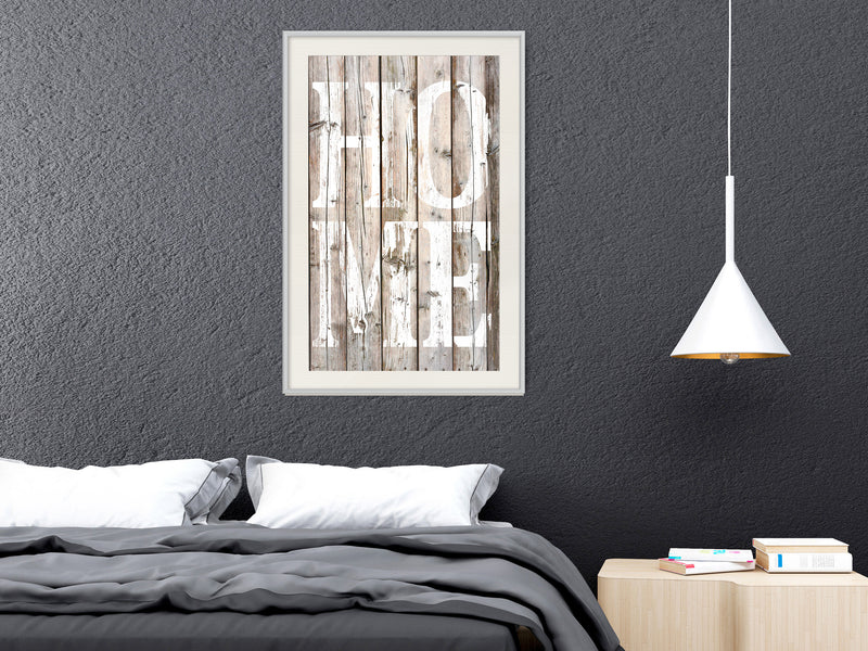 Poster - Vintage: Home  - wit passepartout