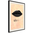 Poster - Silent Lips  - zwart passepartout
