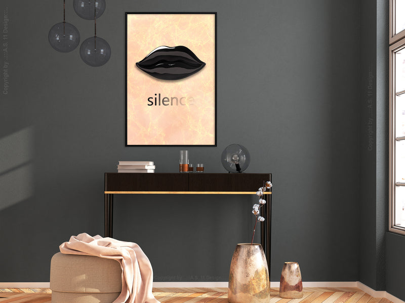 Poster - Silent Lips  - zwart