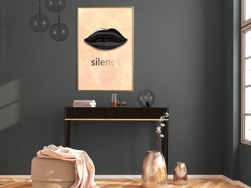 Poster - Silent Lips  - goud