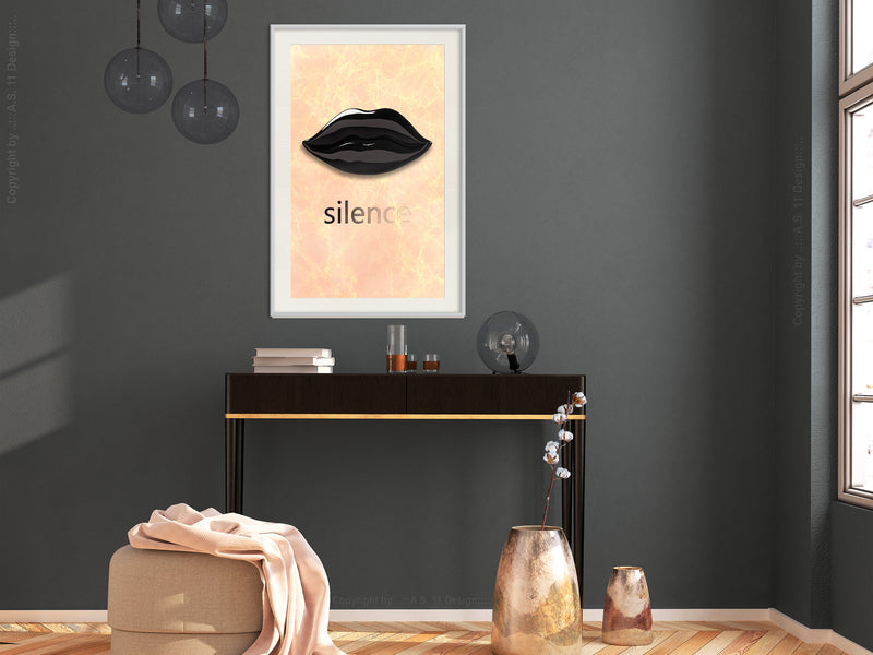 Poster - Silent Lips  - wit passepartout