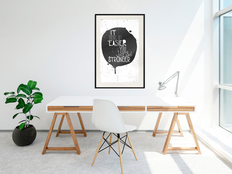Poster - It Doesn't Get Easier  - zwart passepartout