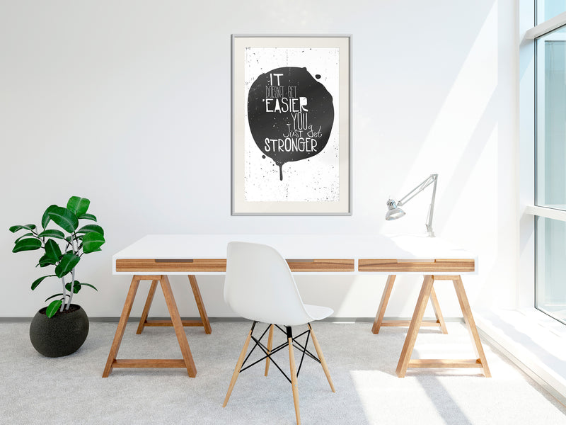 Poster - It Doesn't Get Easier  - wit passepartout