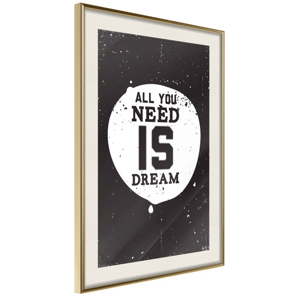 Poster - All You Need  - goud passepartout