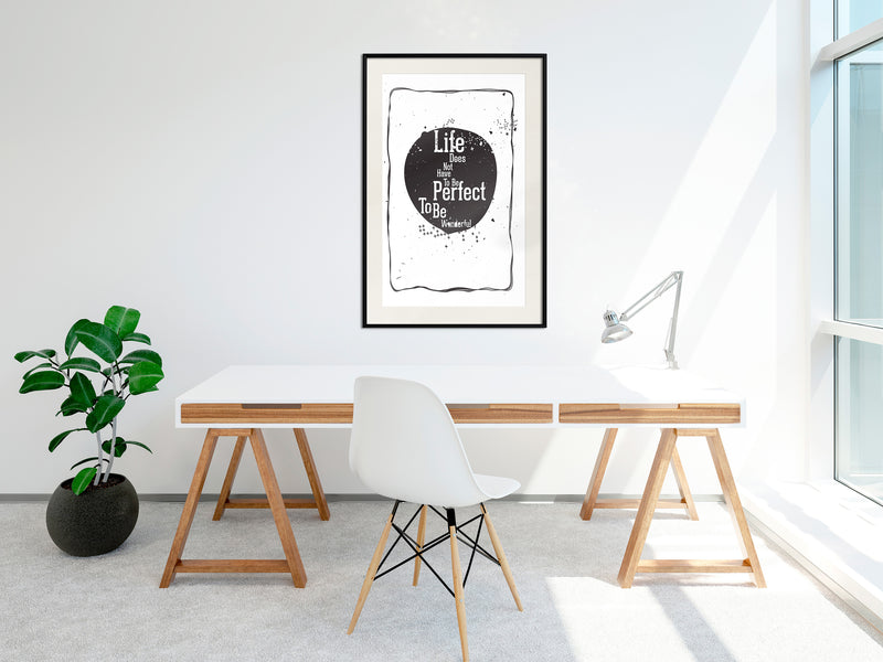 Poster - Life  - zwart passepartout