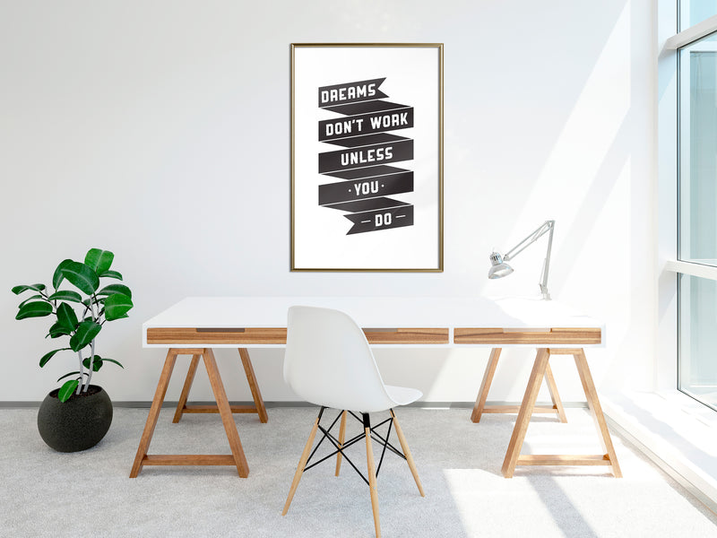 Poster - Dreams Don't Come True on Their Own II  - goud