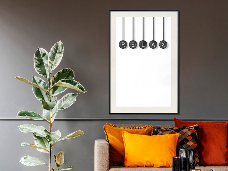 Poster - Relax  - zwart passepartout