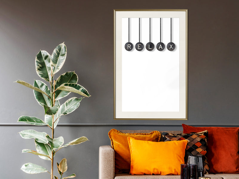 Poster - Relax  - goud passepartout