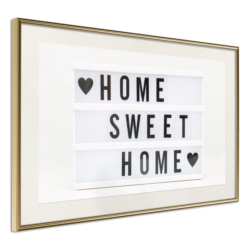 Poster - There is No Place Like Home  - goud passepartout
