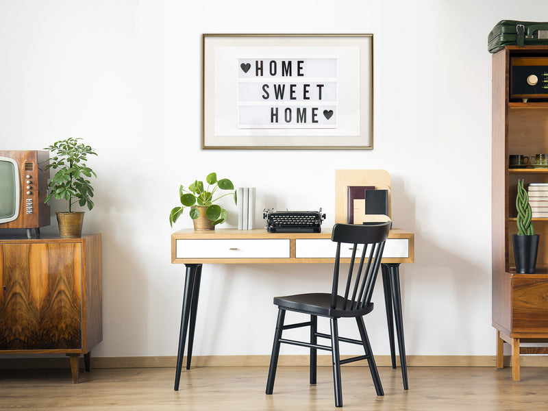Poster - There is No Place Like Home  - goud passepartout