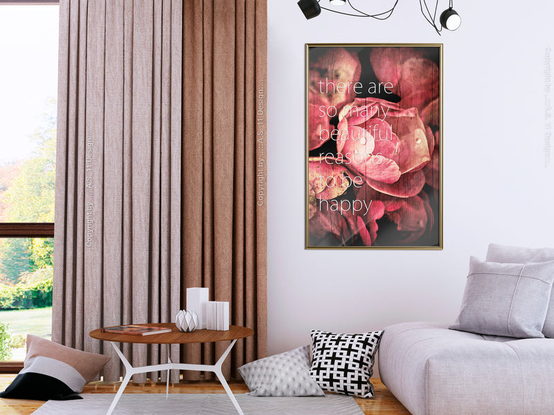 Poster - Many Reasons to Be Happy  - goud