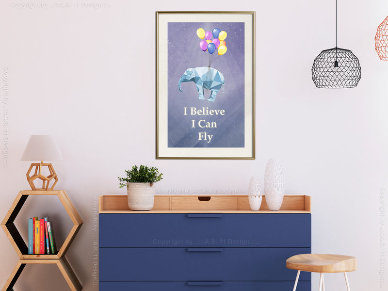 Poster - Against Gravity  - goud passepartout