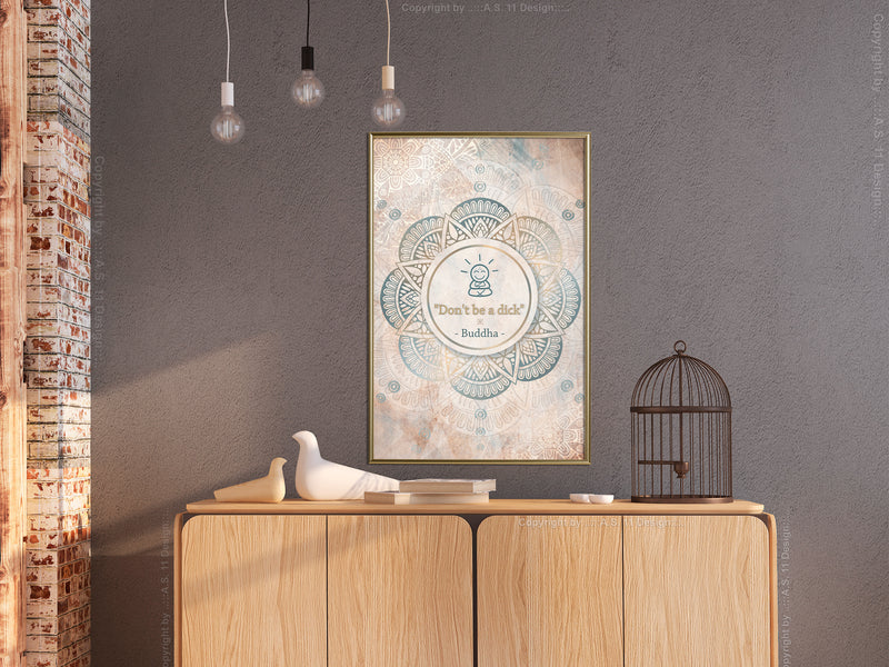Poster - Buddha Is Right  - goud