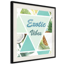 Poster - Tropical Mosaic (Square)  - zwart passepartout