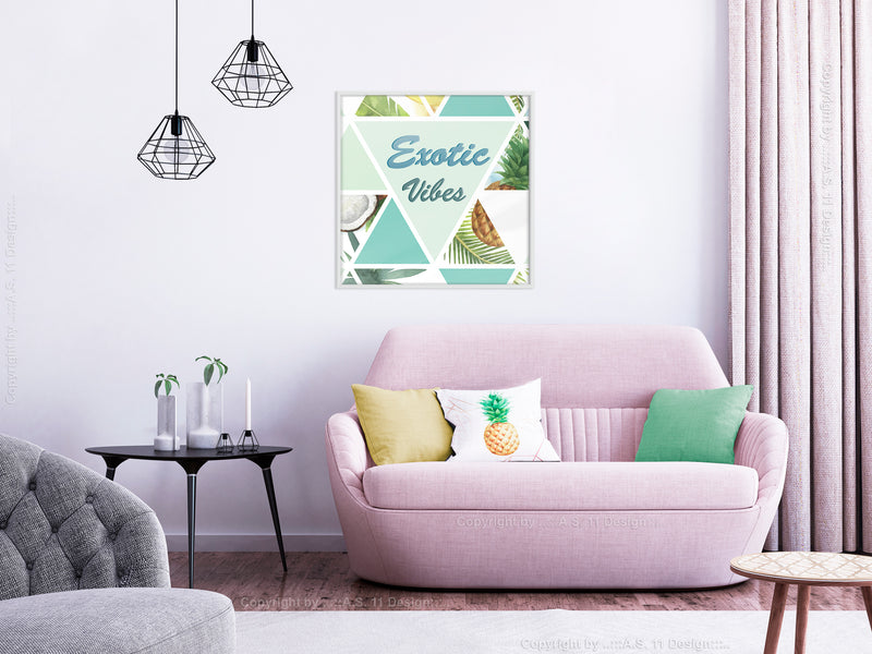 Poster - Tropical Mosaic (Square)  - wit